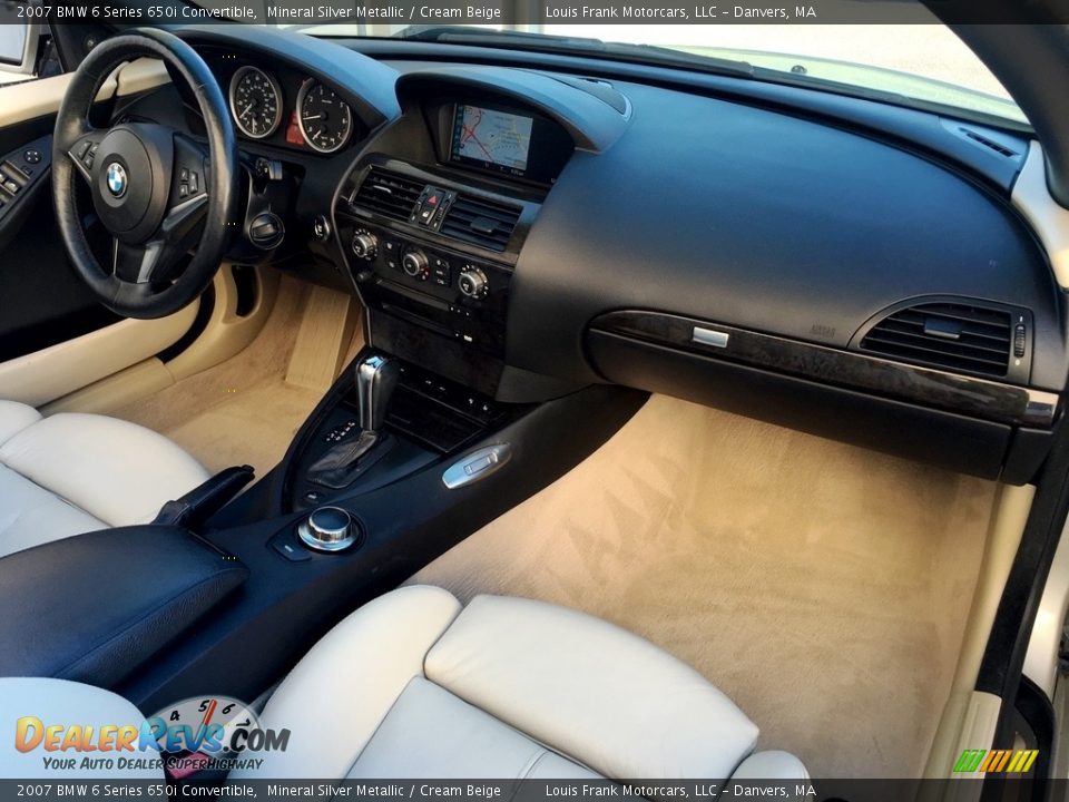 2007 BMW 6 Series 650i Convertible Mineral Silver Metallic / Cream Beige Photo #11