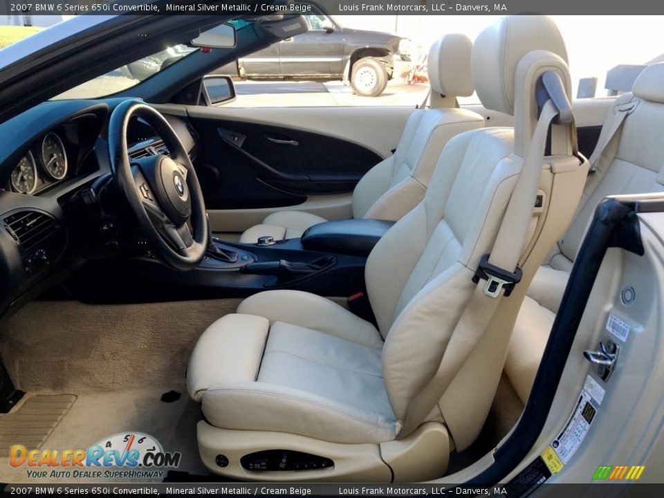2007 BMW 6 Series 650i Convertible Mineral Silver Metallic / Cream Beige Photo #12