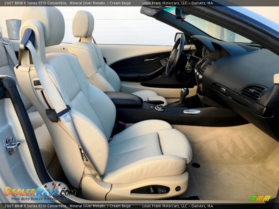 2007 BMW 6 Series 650i Convertible Mineral Silver Metallic / Cream Beige Photo #13