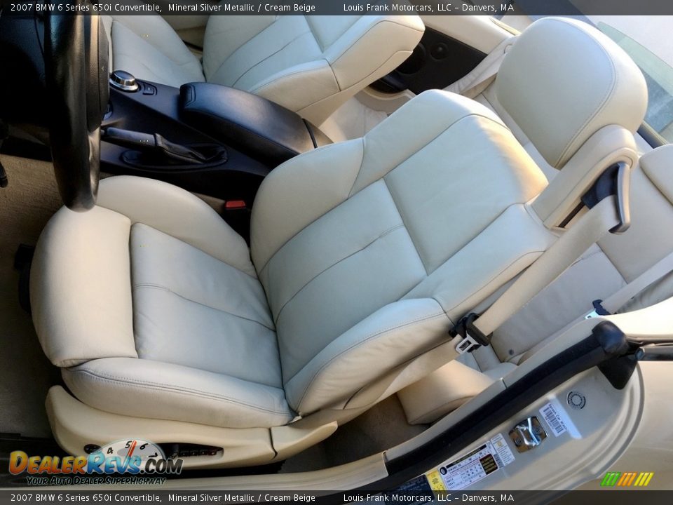 2007 BMW 6 Series 650i Convertible Mineral Silver Metallic / Cream Beige Photo #14