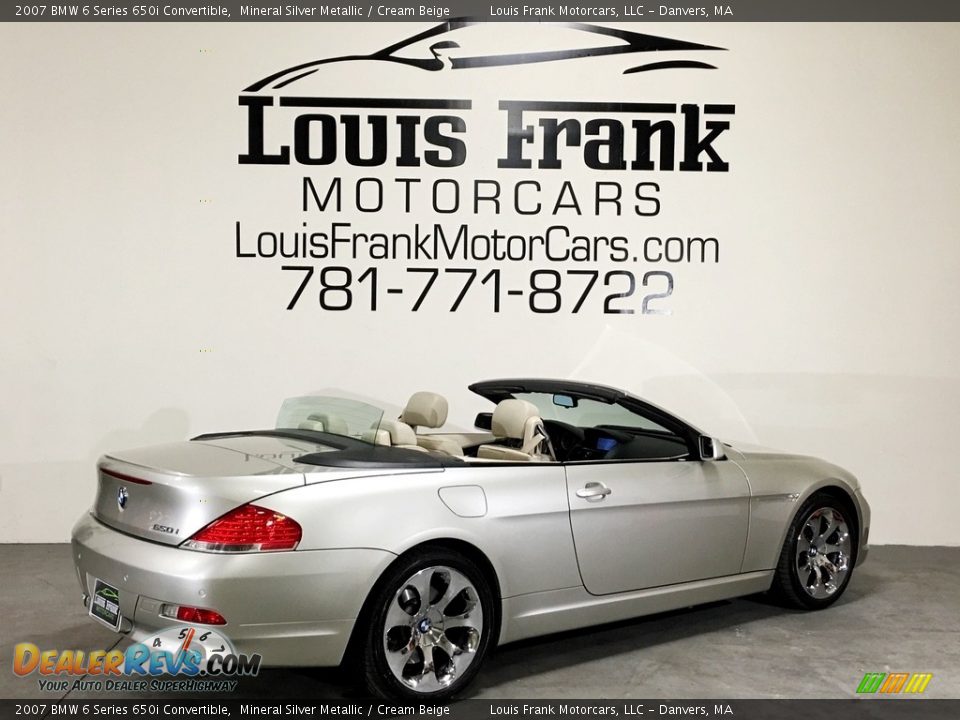 2007 BMW 6 Series 650i Convertible Mineral Silver Metallic / Cream Beige Photo #19