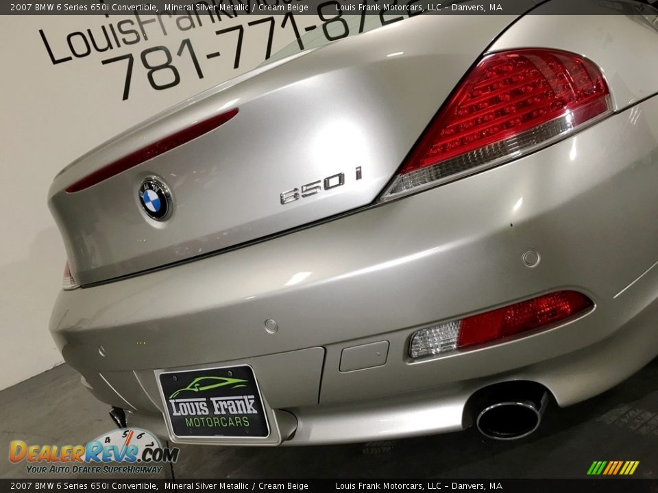 2007 BMW 6 Series 650i Convertible Mineral Silver Metallic / Cream Beige Photo #27