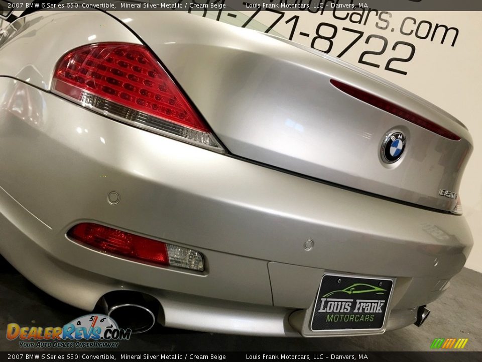 2007 BMW 6 Series 650i Convertible Mineral Silver Metallic / Cream Beige Photo #29
