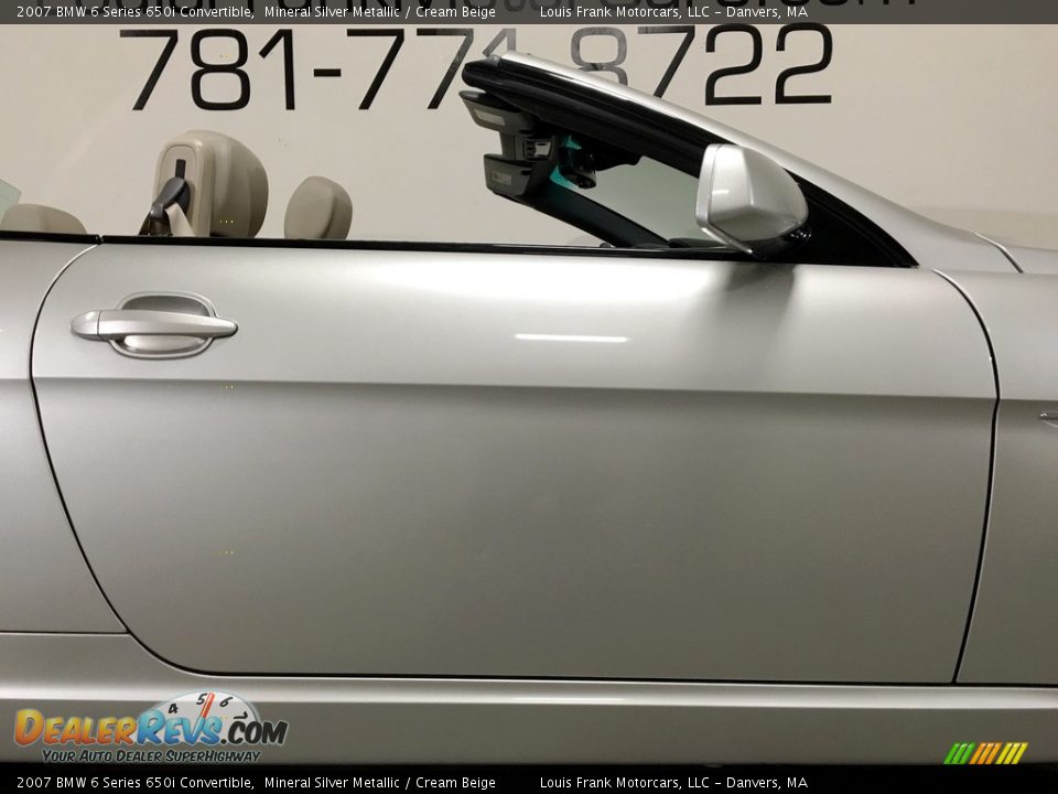 2007 BMW 6 Series 650i Convertible Mineral Silver Metallic / Cream Beige Photo #33