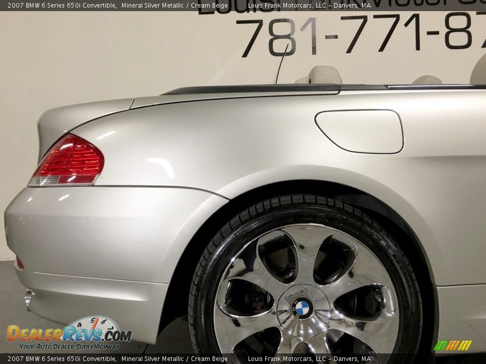 2007 BMW 6 Series 650i Convertible Mineral Silver Metallic / Cream Beige Photo #35