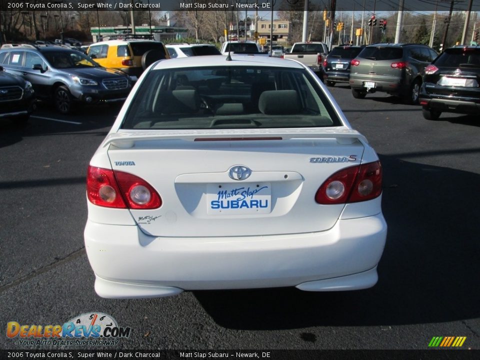 2006 Toyota Corolla S Super White / Dark Charcoal Photo #7