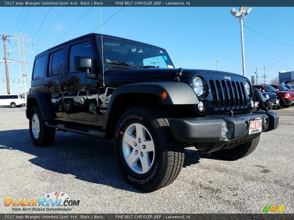 2017 Jeep Wrangler Unlimited Sport 4x4 Black / Black Photo #1