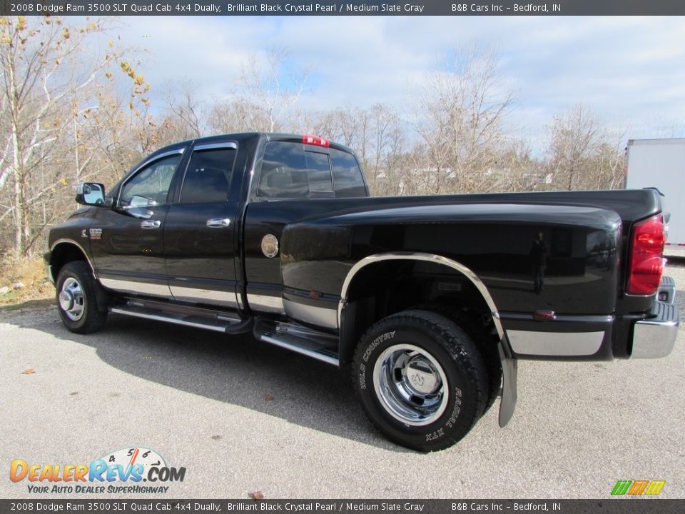 2008 Dodge Ram 3500 SLT Quad Cab 4x4 Dually Brilliant Black Crystal Pearl / Medium Slate Gray Photo #5