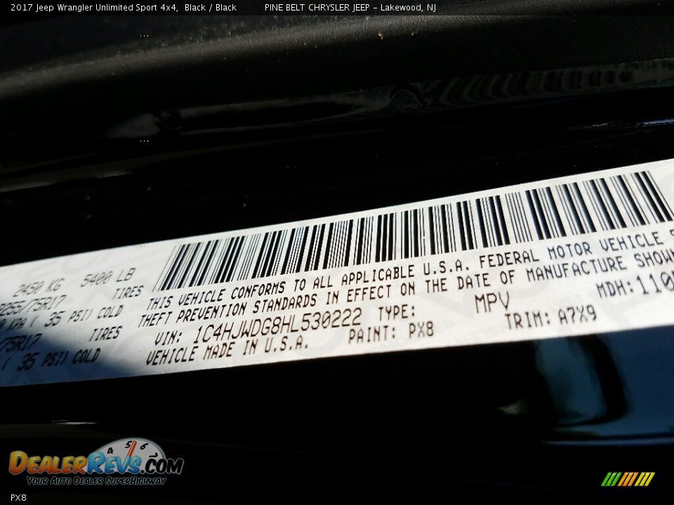 Jeep Color Code PX8 Black