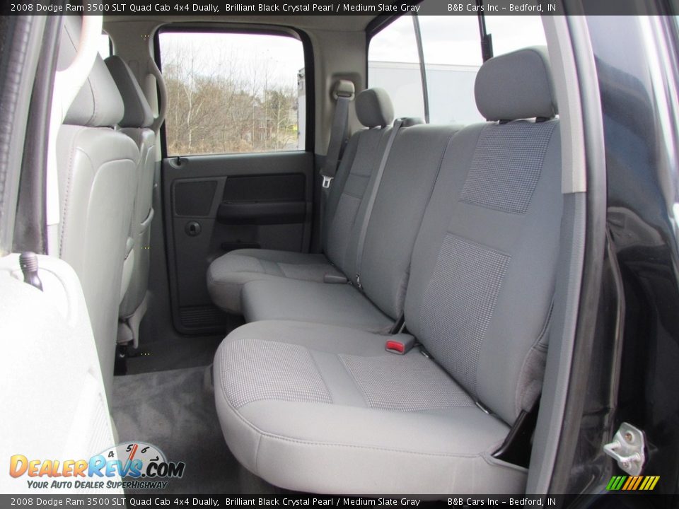 2008 Dodge Ram 3500 SLT Quad Cab 4x4 Dually Brilliant Black Crystal Pearl / Medium Slate Gray Photo #23