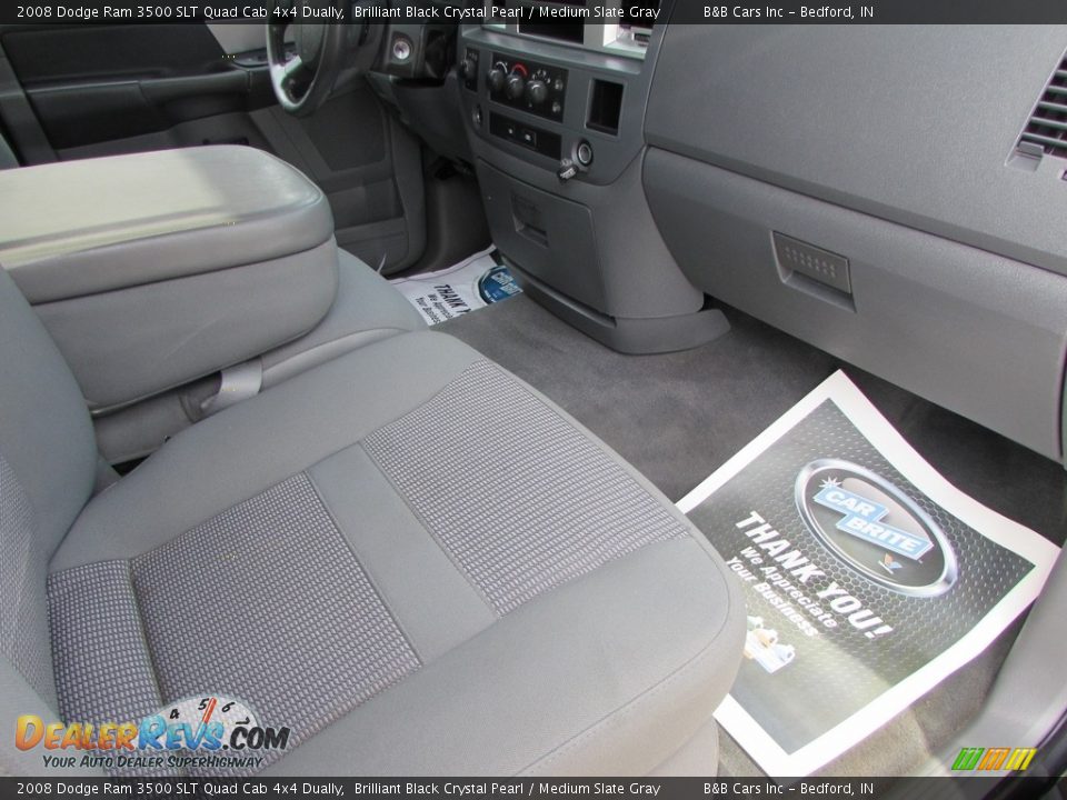 2008 Dodge Ram 3500 SLT Quad Cab 4x4 Dually Brilliant Black Crystal Pearl / Medium Slate Gray Photo #29
