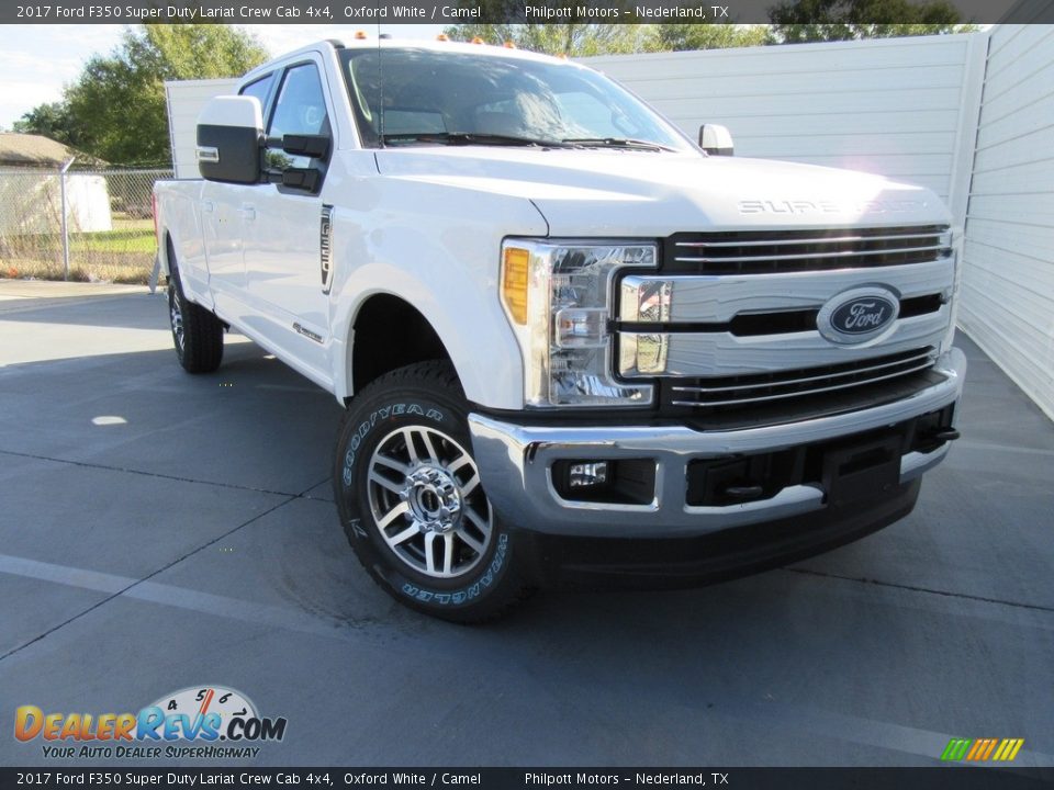 2017 Ford F350 Super Duty Lariat Crew Cab 4x4 Oxford White / Camel Photo #1