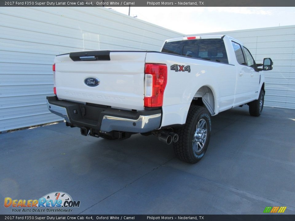 2017 Ford F350 Super Duty Lariat Crew Cab 4x4 Oxford White / Camel Photo #4