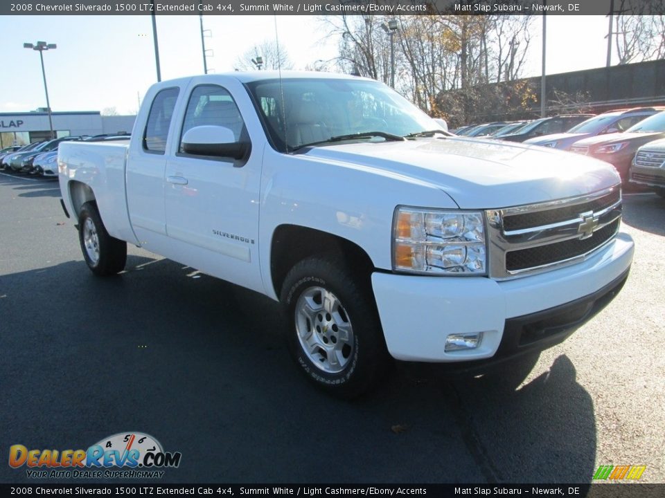 2008 Chevrolet Silverado 1500 LTZ Extended Cab 4x4 Summit White / Light Cashmere/Ebony Accents Photo #4