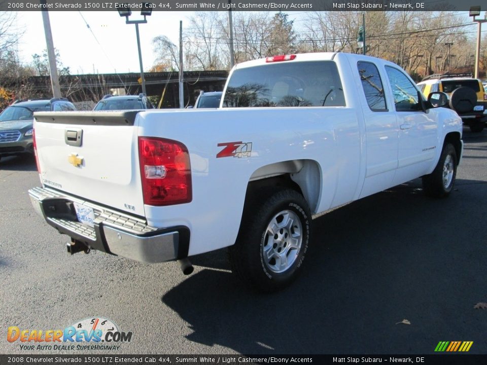 2008 Chevrolet Silverado 1500 LTZ Extended Cab 4x4 Summit White / Light Cashmere/Ebony Accents Photo #6