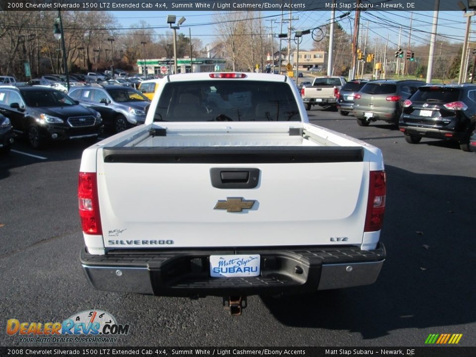 2008 Chevrolet Silverado 1500 LTZ Extended Cab 4x4 Summit White / Light Cashmere/Ebony Accents Photo #7