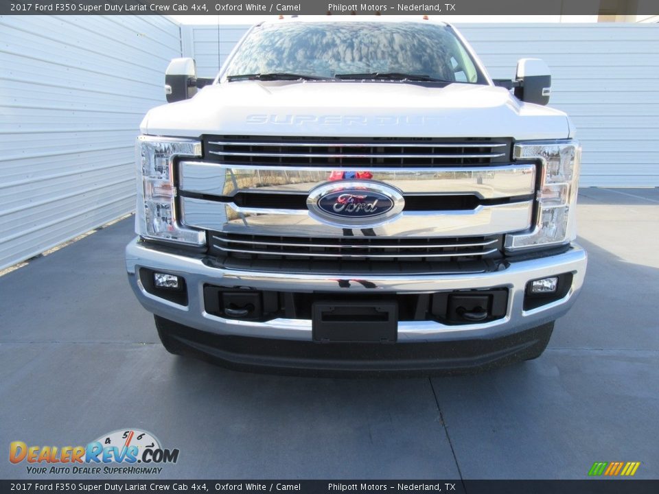 2017 Ford F350 Super Duty Lariat Crew Cab 4x4 Oxford White / Camel Photo #8