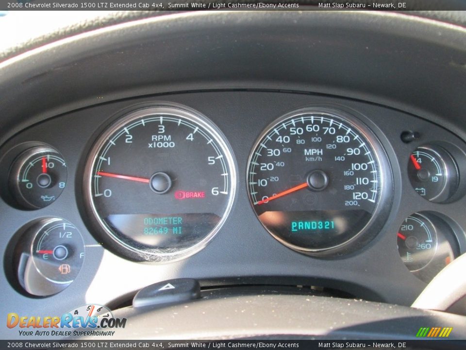 2008 Chevrolet Silverado 1500 LTZ Extended Cab 4x4 Summit White / Light Cashmere/Ebony Accents Photo #24