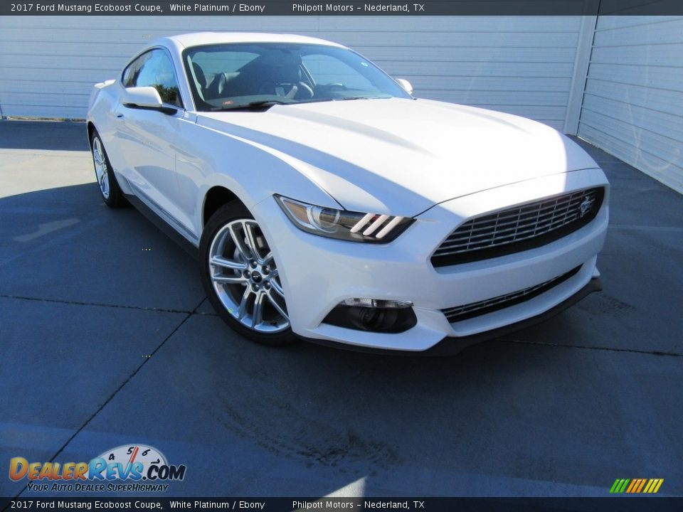 2017 Ford Mustang Ecoboost Coupe White Platinum / Ebony Photo #1