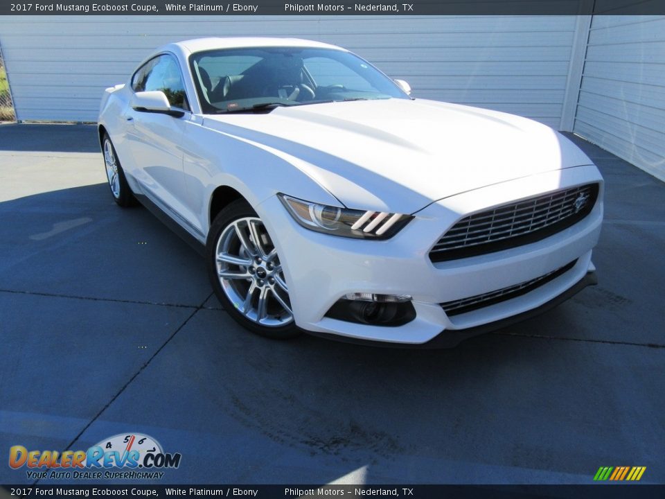 2017 Ford Mustang Ecoboost Coupe White Platinum / Ebony Photo #2