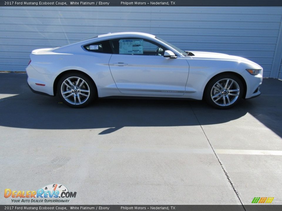 2017 Ford Mustang Ecoboost Coupe White Platinum / Ebony Photo #3