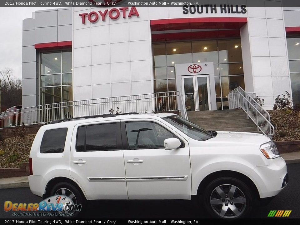 2013 Honda Pilot Touring 4WD White Diamond Pearl / Gray Photo #2