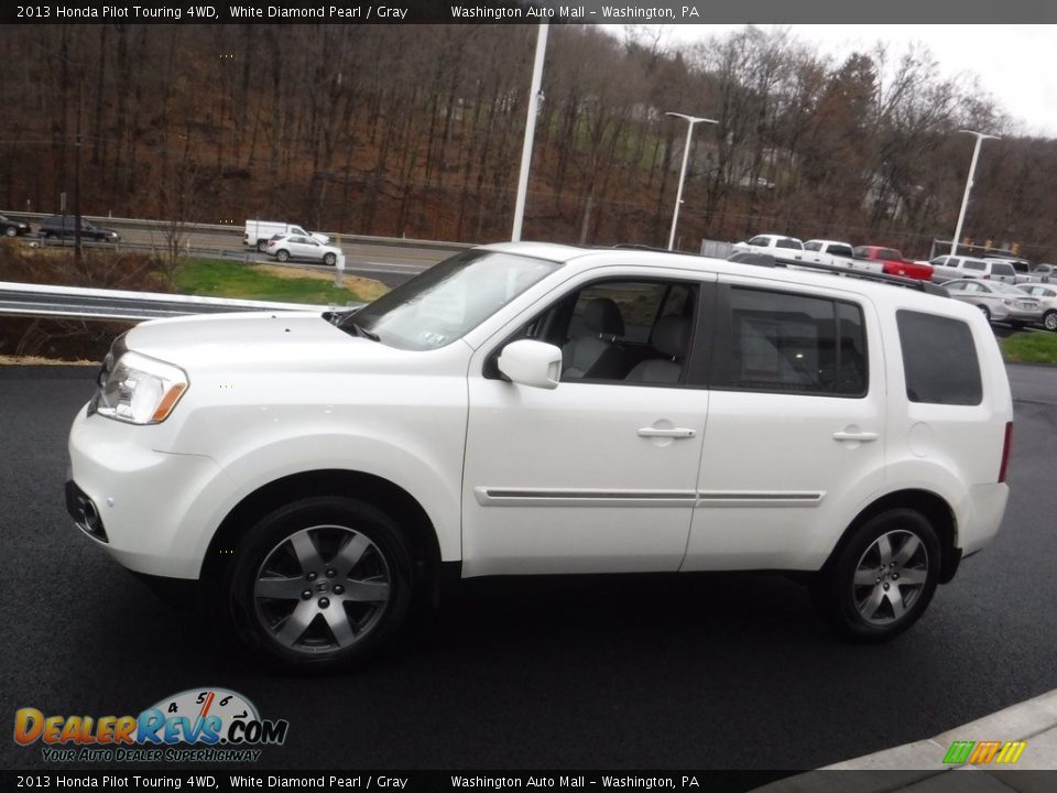 2013 Honda Pilot Touring 4WD White Diamond Pearl / Gray Photo #7