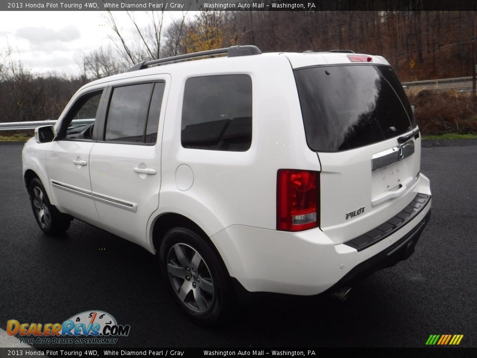 2013 Honda Pilot Touring 4WD White Diamond Pearl / Gray Photo #8