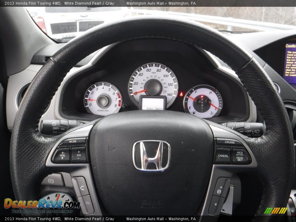 2013 Honda Pilot Touring 4WD White Diamond Pearl / Gray Photo #24