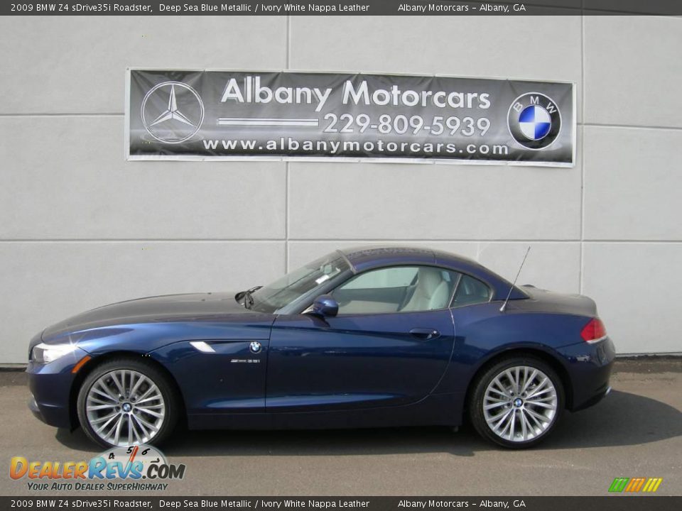 2009 BMW Z4 sDrive35i Roadster Deep Sea Blue Metallic / Ivory White Nappa Leather Photo #2