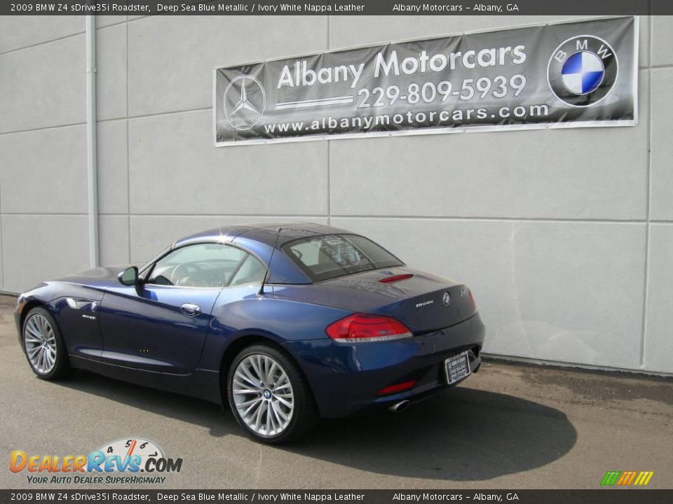 2009 BMW Z4 sDrive35i Roadster Deep Sea Blue Metallic / Ivory White Nappa Leather Photo #6