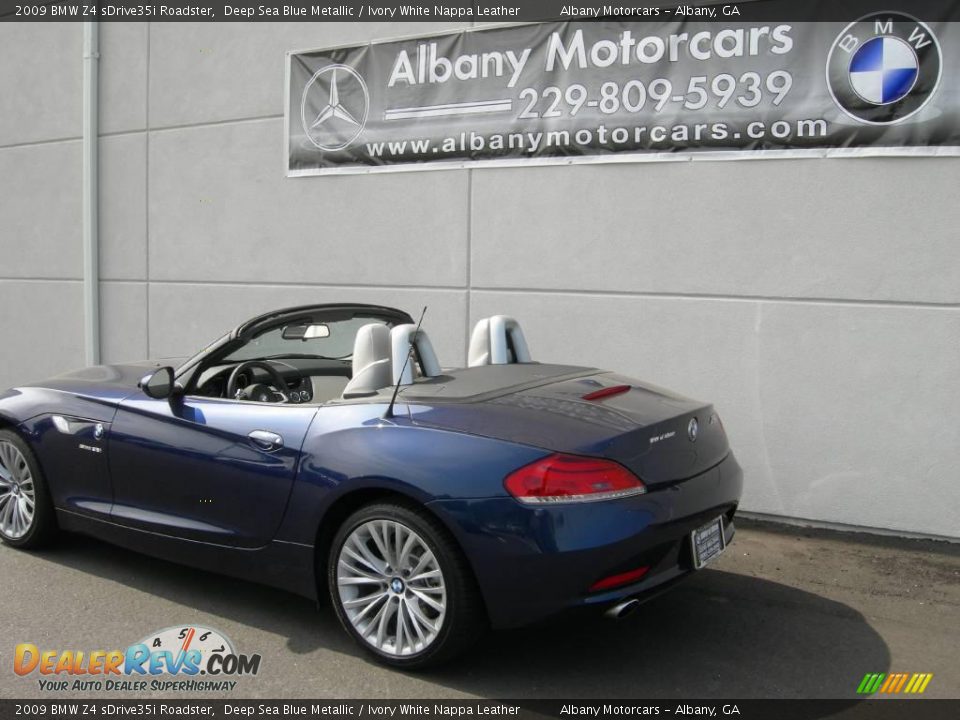 2009 BMW Z4 sDrive35i Roadster Deep Sea Blue Metallic / Ivory White Nappa Leather Photo #9