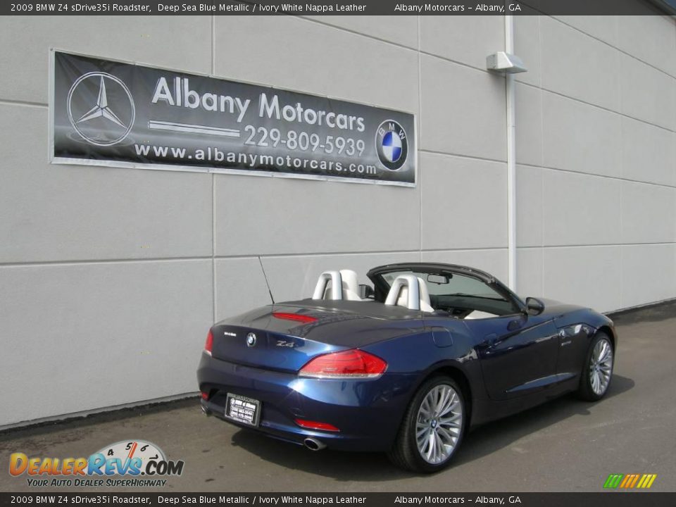 2009 BMW Z4 sDrive35i Roadster Deep Sea Blue Metallic / Ivory White Nappa Leather Photo #10