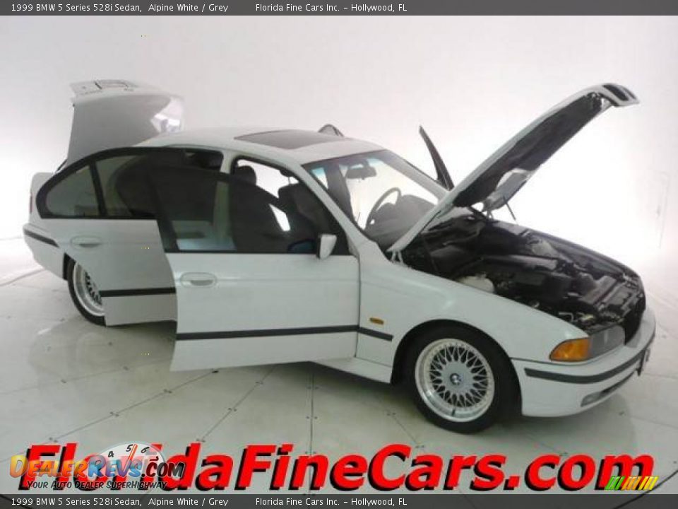 1999 BMW 5 Series 528i Sedan Alpine White / Grey Photo #7