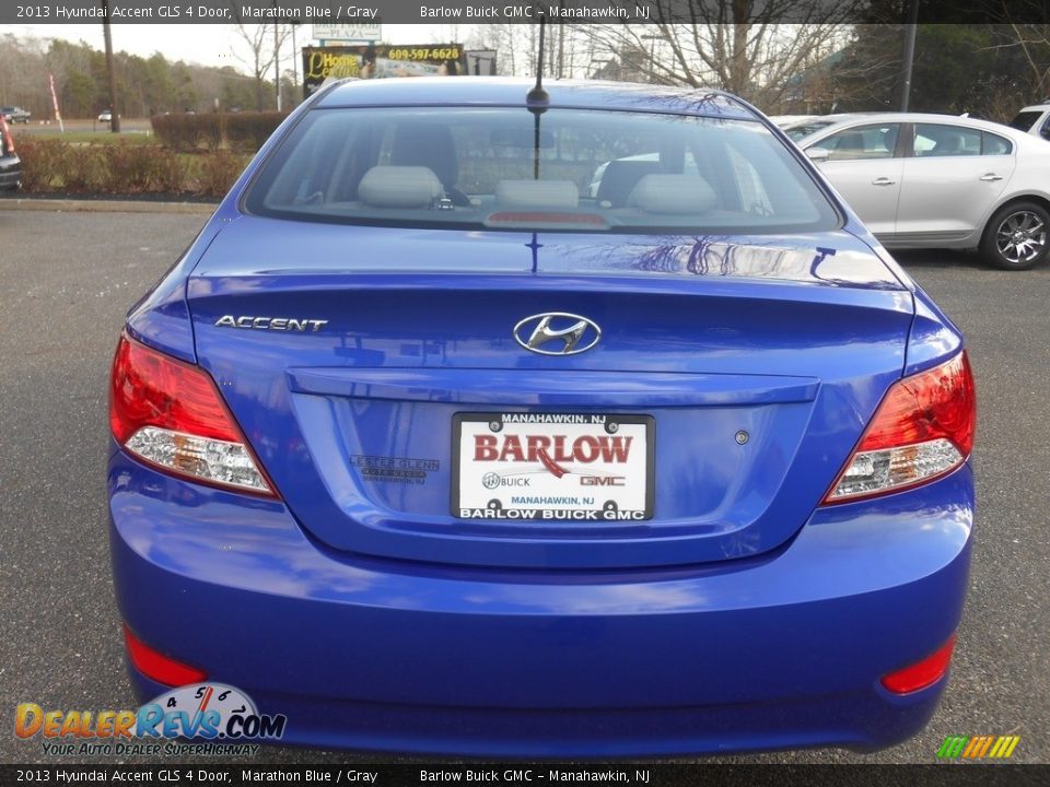 2013 Hyundai Accent GLS 4 Door Marathon Blue / Gray Photo #3