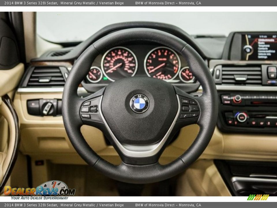 2014 BMW 3 Series 328i Sedan Mineral Grey Metallic / Venetian Beige Photo #16