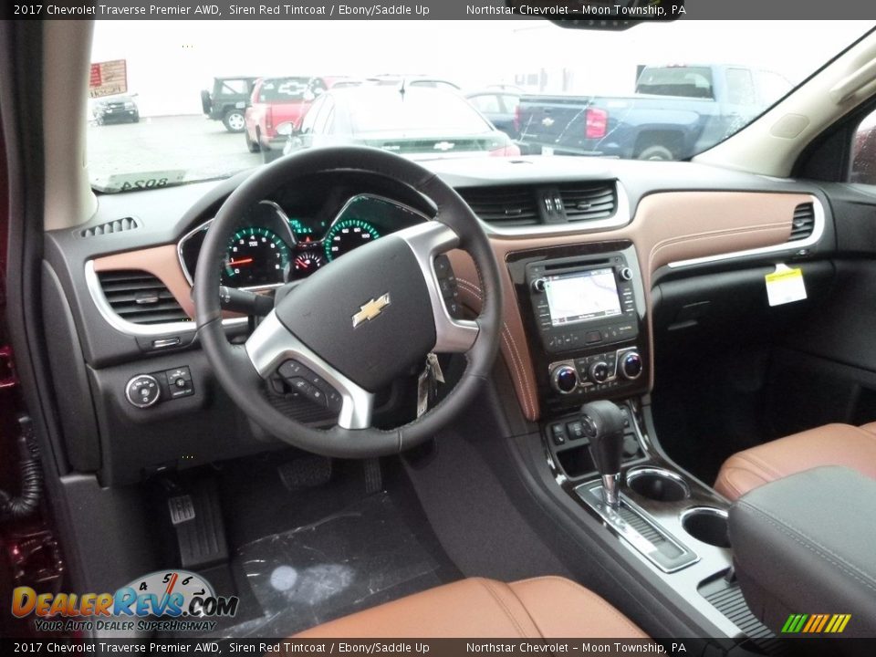 Ebony/Saddle Up Interior - 2017 Chevrolet Traverse Premier AWD Photo #13