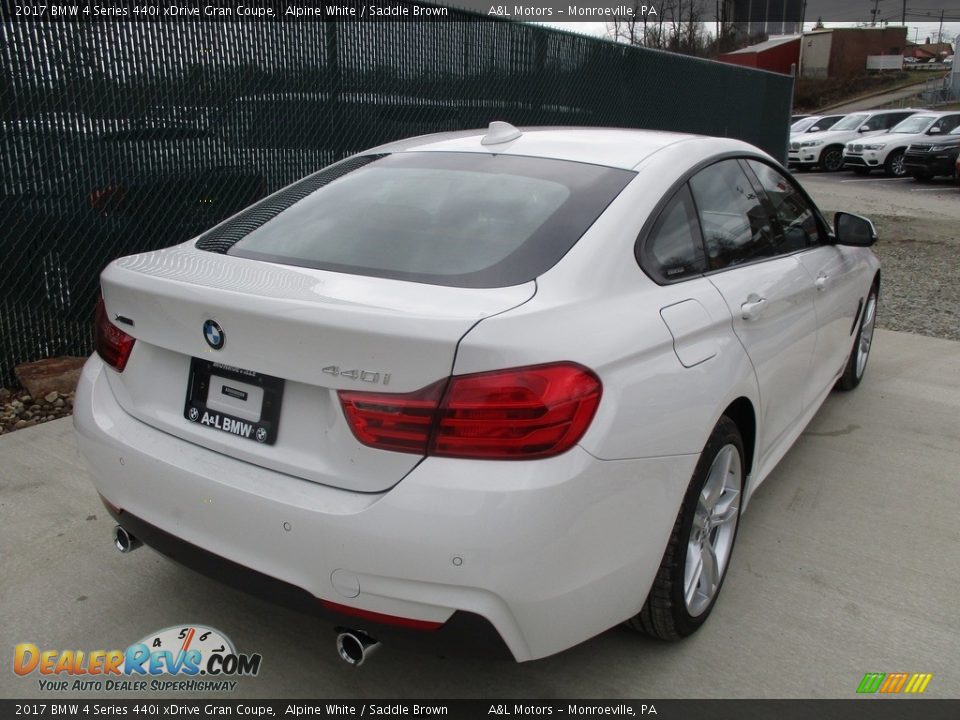 2017 BMW 4 Series 440i xDrive Gran Coupe Alpine White / Saddle Brown Photo #4
