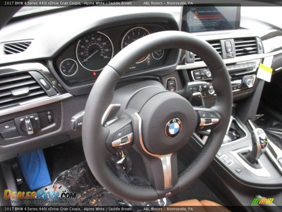 2017 BMW 4 Series 440i xDrive Gran Coupe Alpine White / Saddle Brown Photo #14