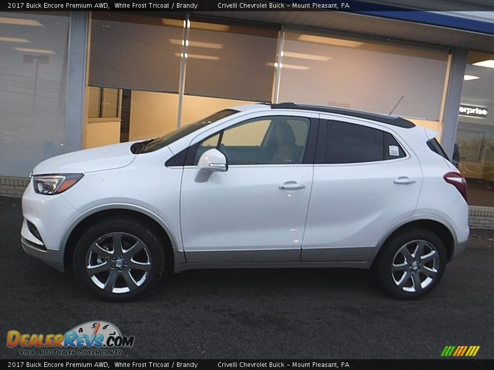 2017 Buick Encore Premium AWD White Frost Tricoat / Brandy Photo #2