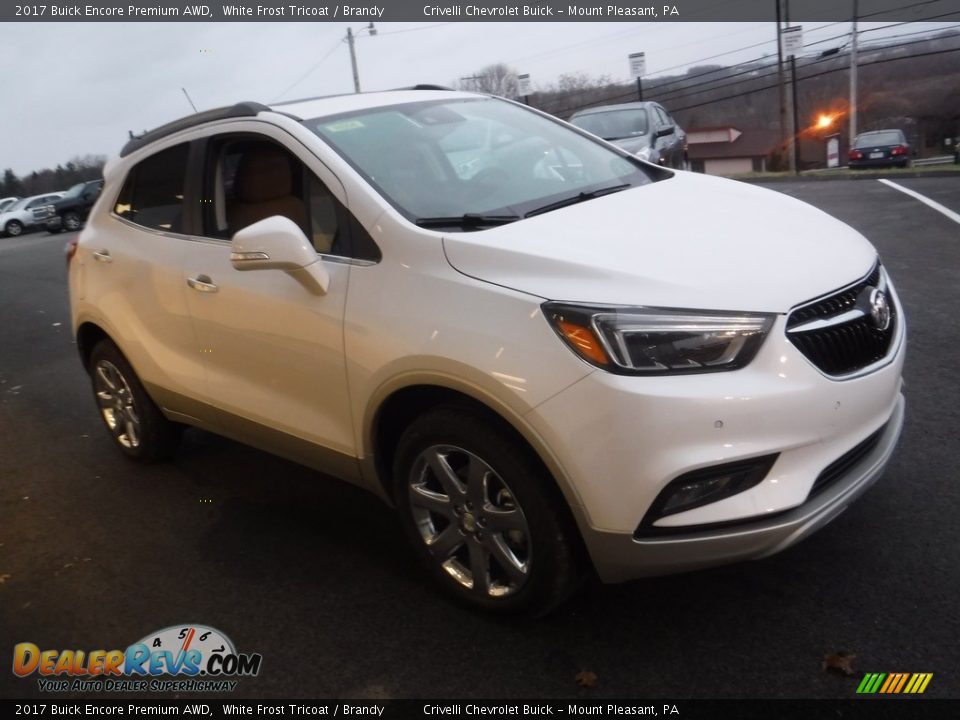 2017 Buick Encore Premium AWD White Frost Tricoat / Brandy Photo #6
