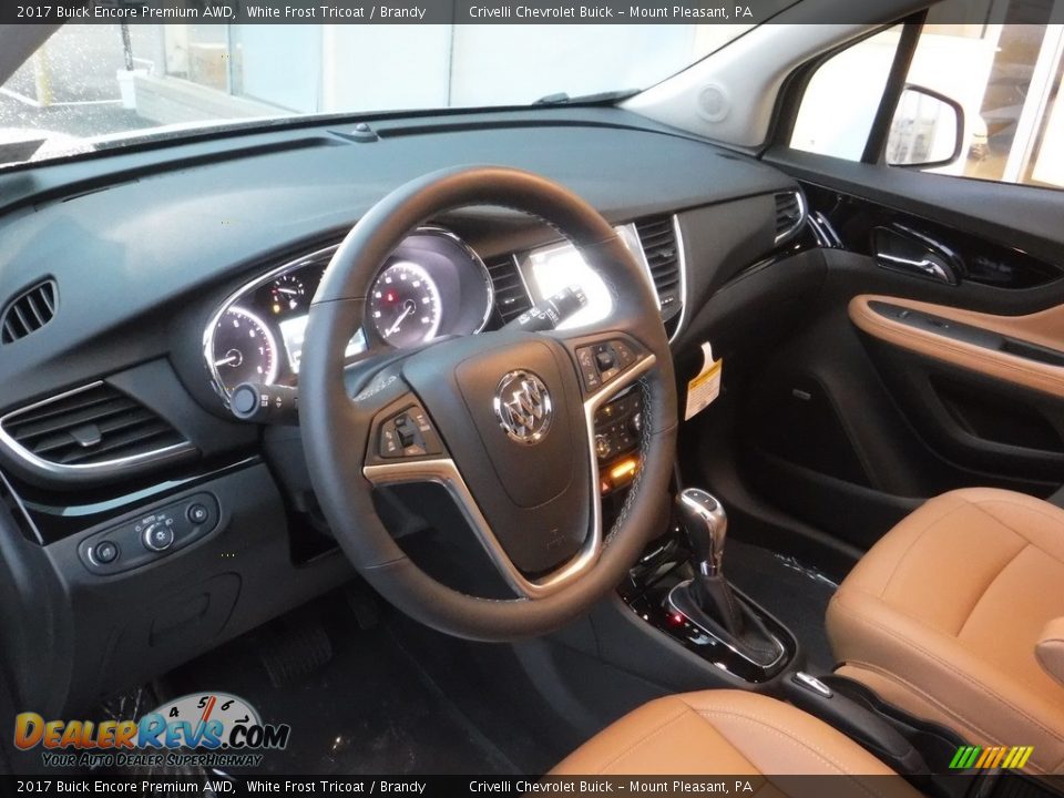 2017 Buick Encore Premium AWD White Frost Tricoat / Brandy Photo #10