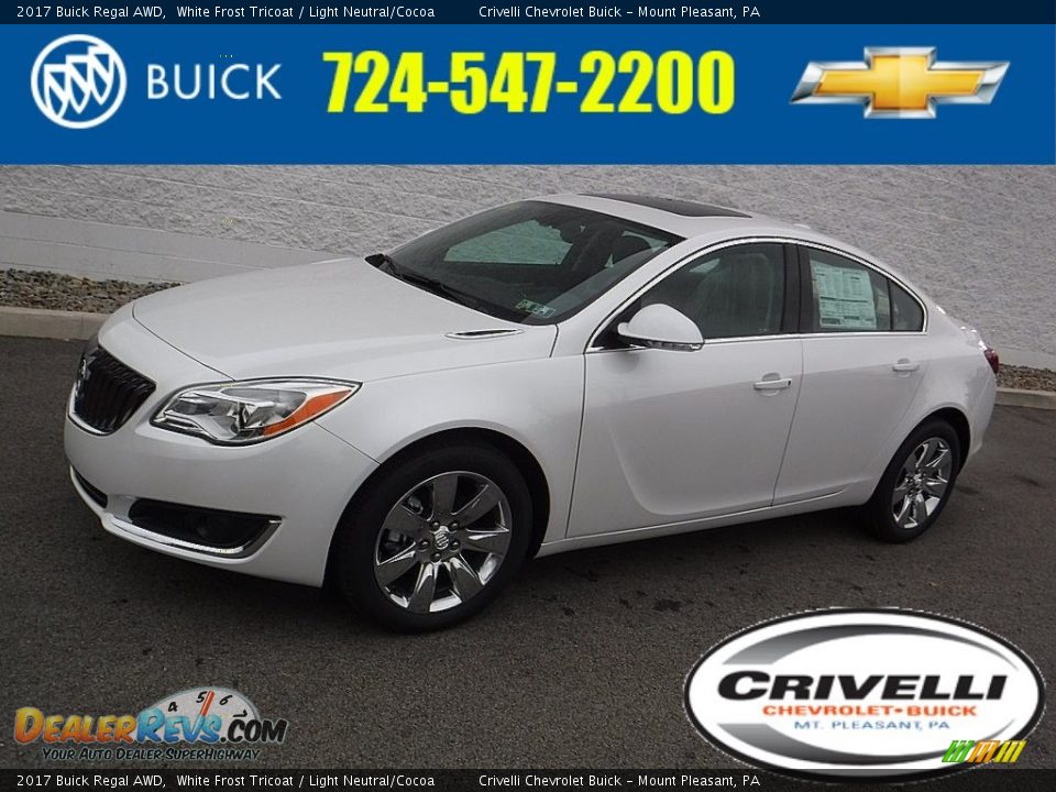 2017 Buick Regal AWD White Frost Tricoat / Light Neutral/Cocoa Photo #1