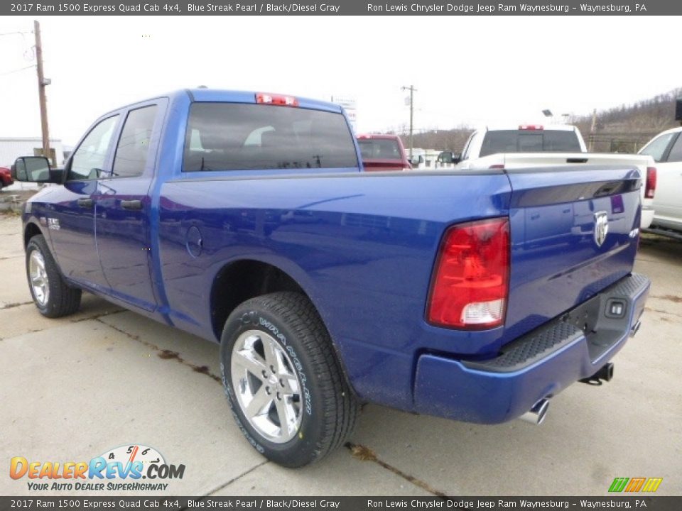 2017 Ram 1500 Express Quad Cab 4x4 Blue Streak Pearl / Black/Diesel Gray Photo #6