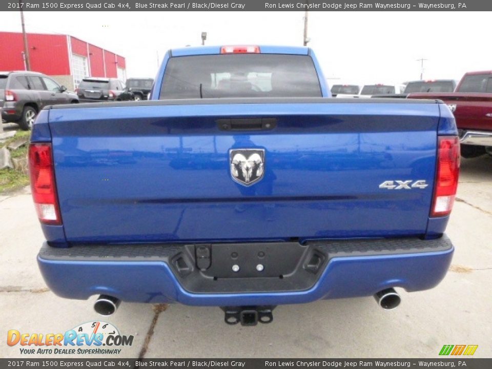 2017 Ram 1500 Express Quad Cab 4x4 Blue Streak Pearl / Black/Diesel Gray Photo #7
