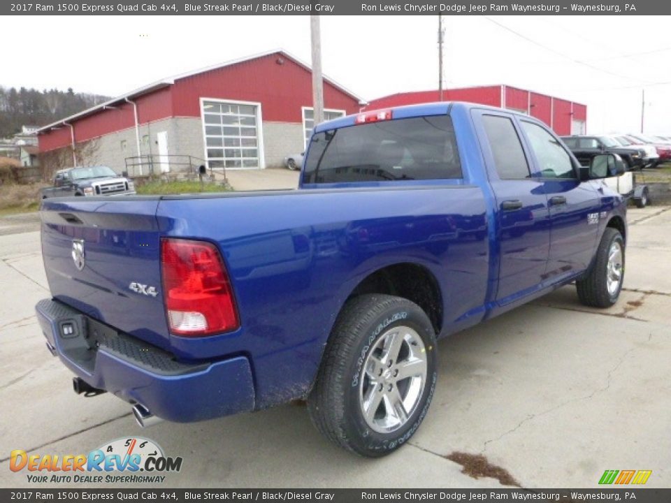 2017 Ram 1500 Express Quad Cab 4x4 Blue Streak Pearl / Black/Diesel Gray Photo #8