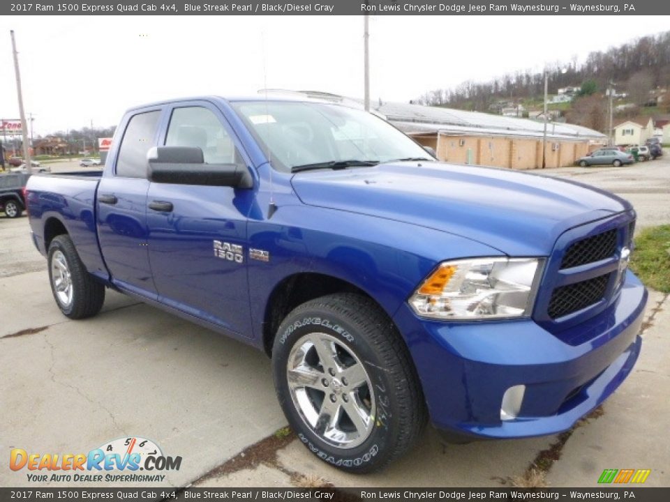2017 Ram 1500 Express Quad Cab 4x4 Blue Streak Pearl / Black/Diesel Gray Photo #11