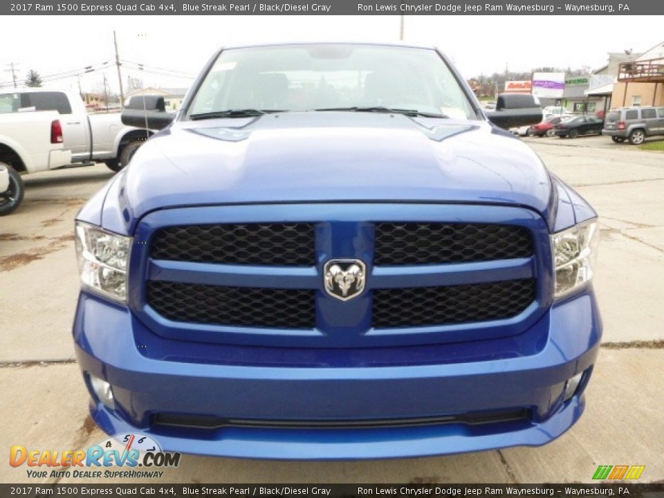 2017 Ram 1500 Express Quad Cab 4x4 Blue Streak Pearl / Black/Diesel Gray Photo #12