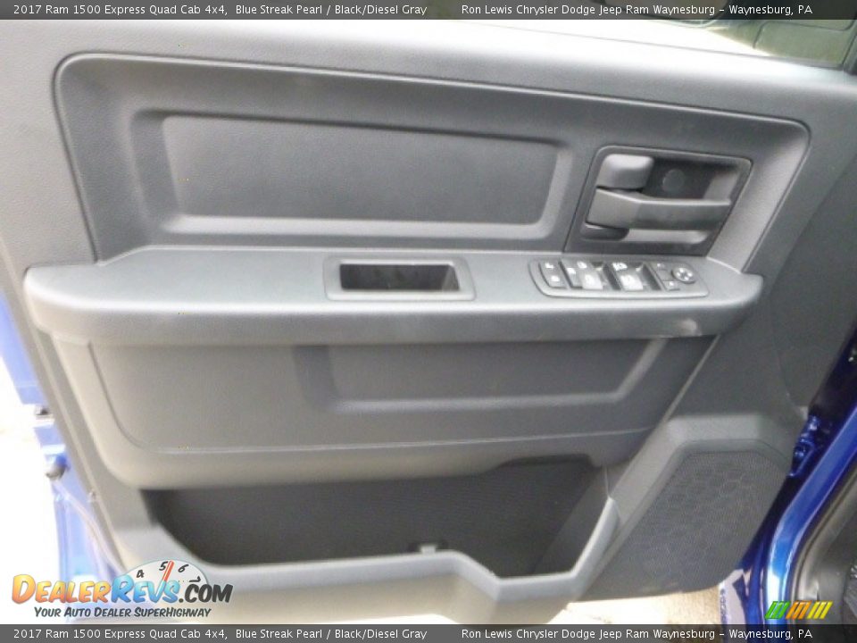 2017 Ram 1500 Express Quad Cab 4x4 Blue Streak Pearl / Black/Diesel Gray Photo #14