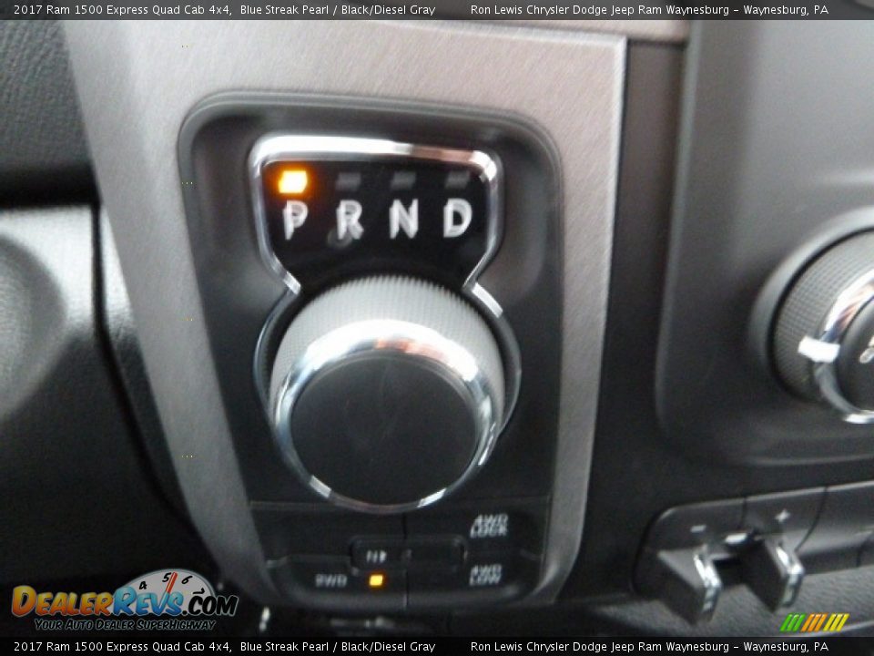 2017 Ram 1500 Express Quad Cab 4x4 Blue Streak Pearl / Black/Diesel Gray Photo #17